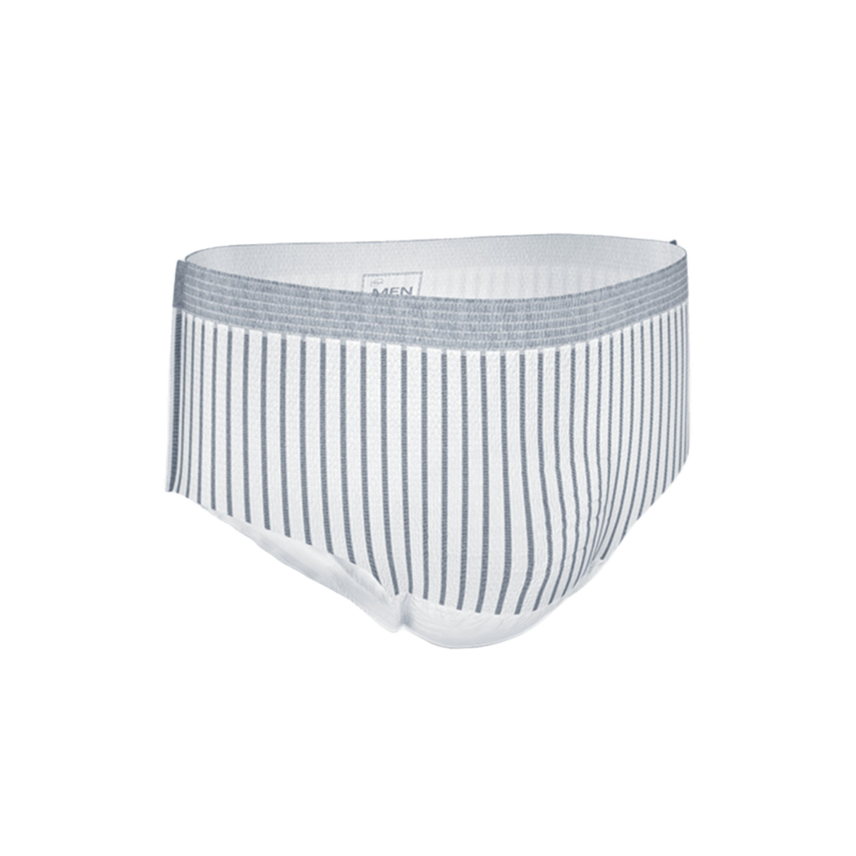 Présentation du produit Tena Men Premium Fit Rayé blanc gris M sans le packaging N°1