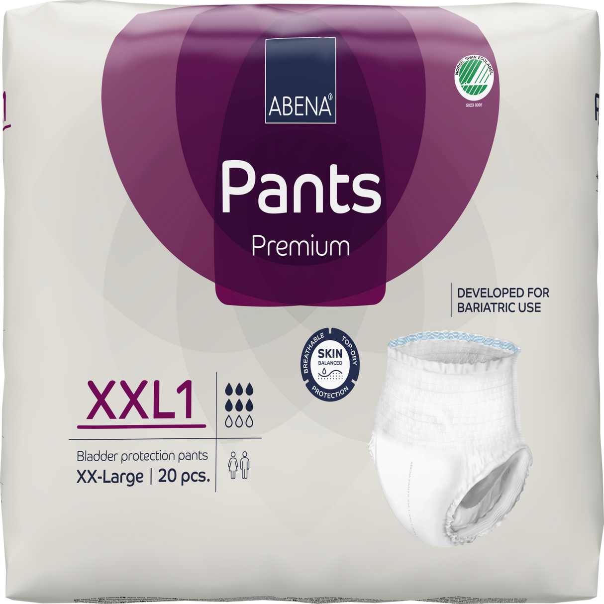 Présentation du produit Abena Pants XXL1 avec le packaging