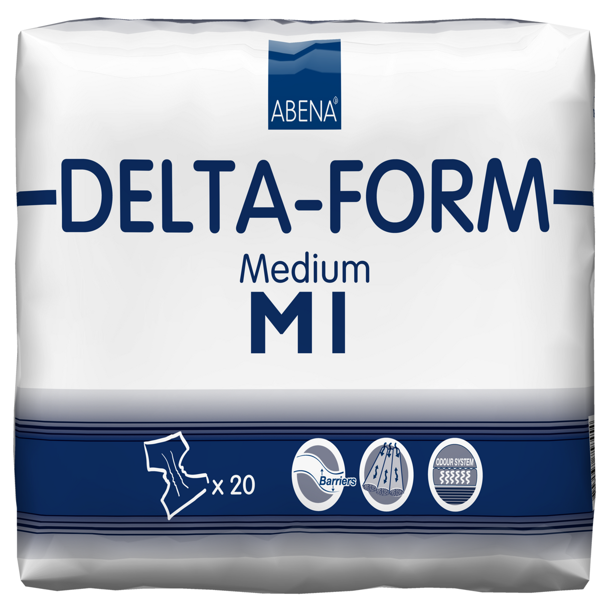 Présentation du produit Abena Slip plastifié Delta-Form M1 avec le packaging