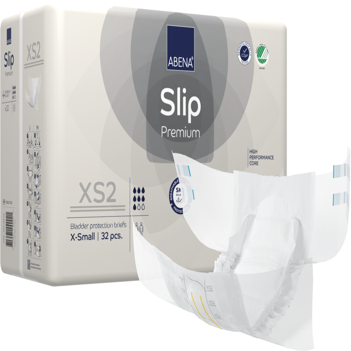 Présentation du produit Abena Slip Premium XS2 sans le packaging N°1