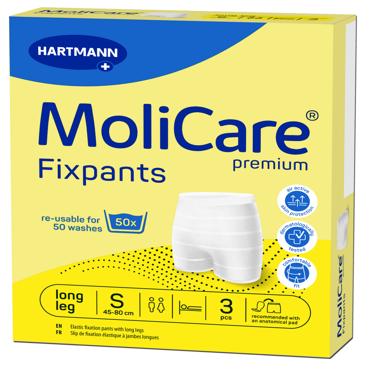 Présentation du produit Slips de maintien Molicare Fixpants S avec le packaging