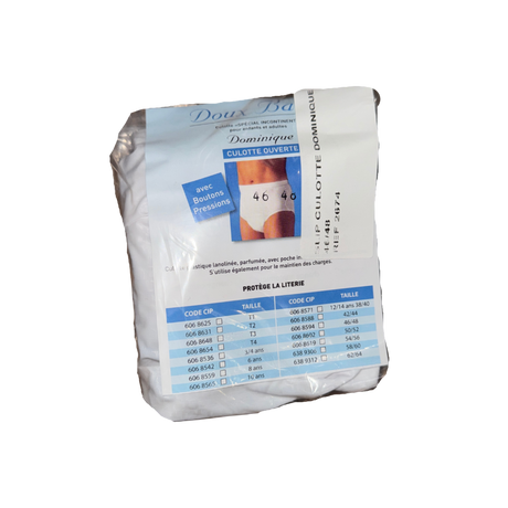 Présentation du produit Slip Culotte Imperméable PVC ouvrant(e) Doux Baby (XL) avec le packaging