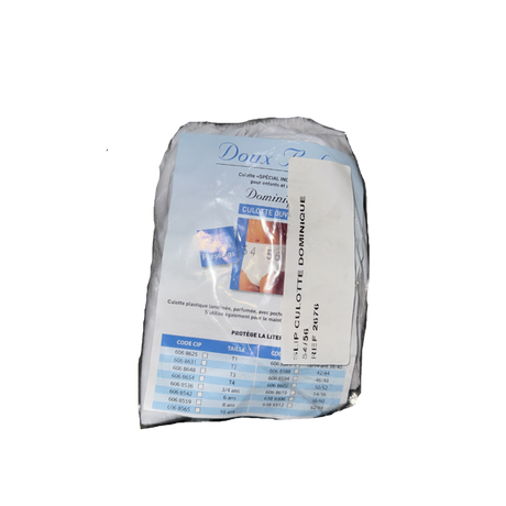 Présentation du produit Slip Culotte Imperméable PVC ouvrant(e) Doux Baby (3XL) avec le packaging