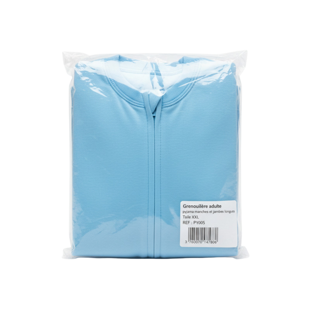 Présentation du produit Grenouillère 100% coton manches et jambes longues (XXL) avec le packaging