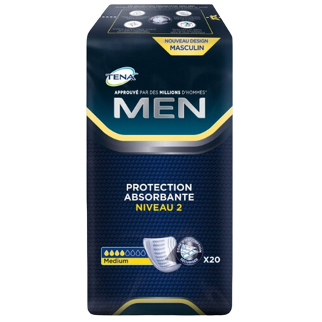 Présentation du produit Tena Men Active Fit Niveau 2 avec le packaging