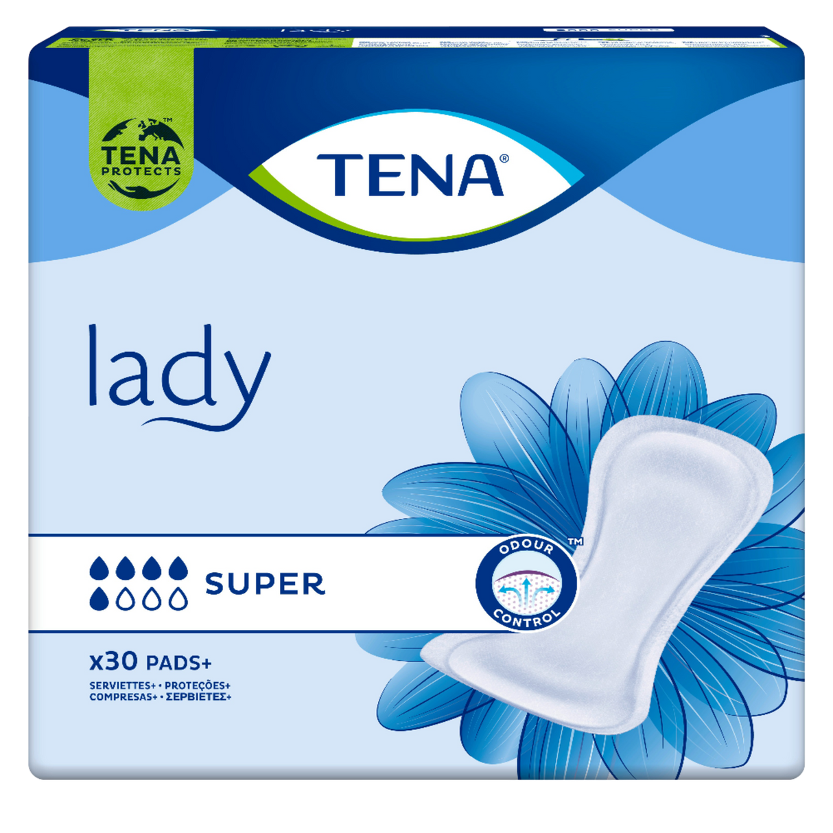 Présentation du produit Tena Lady Super avec le packaging