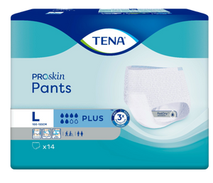 Présentation du produit Tena Pants Plus L avec le packaging