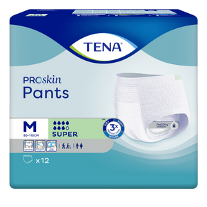 Présentation du produit Tena Pants Super M avec le packaging