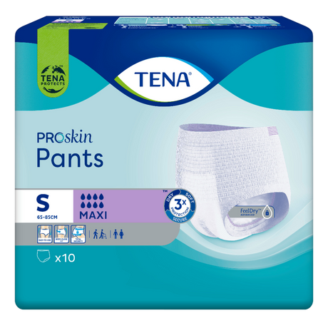 Présentation du produit Tena Pants Maxi S avec le packaging