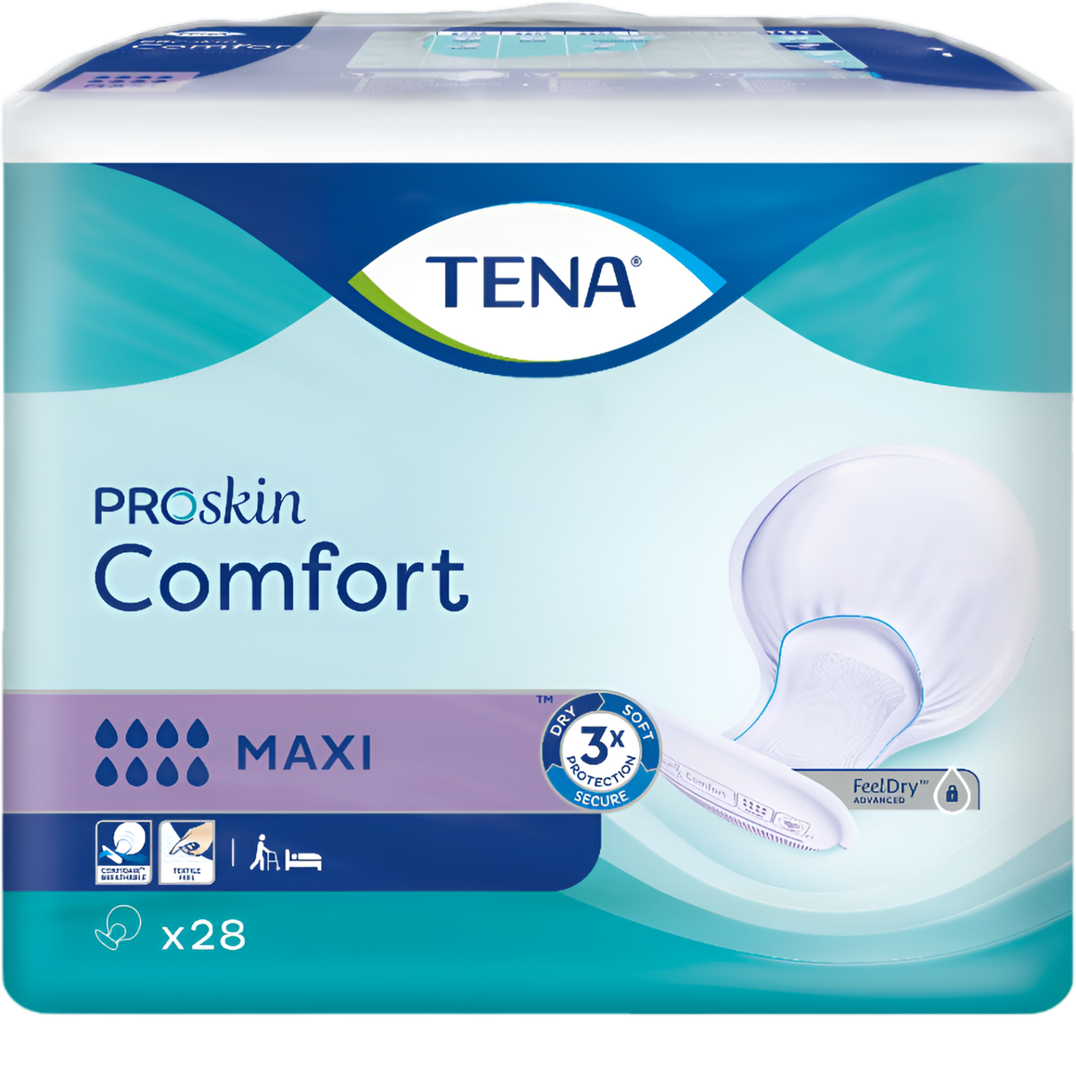 Présentation du produit Tena Comfort Maxi avec le packaging