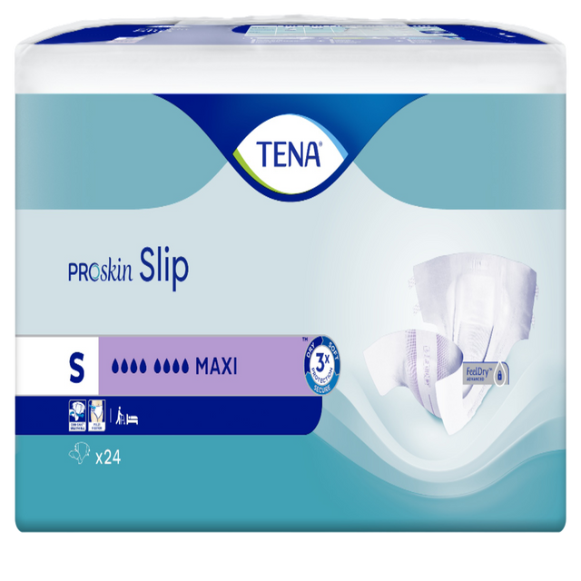 Présentation du produit Tena Slip Maxi S avec le packaging