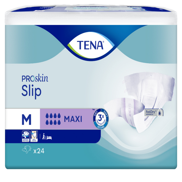 Présentation du produit Tena Slip Maxi M avec le packaging