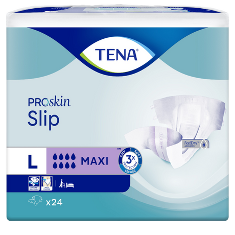 Présentation du produit Tena Slip Maxi L avec le packaging