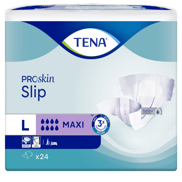 Présentation du produit Tena Slip Maxi L avec le packaging