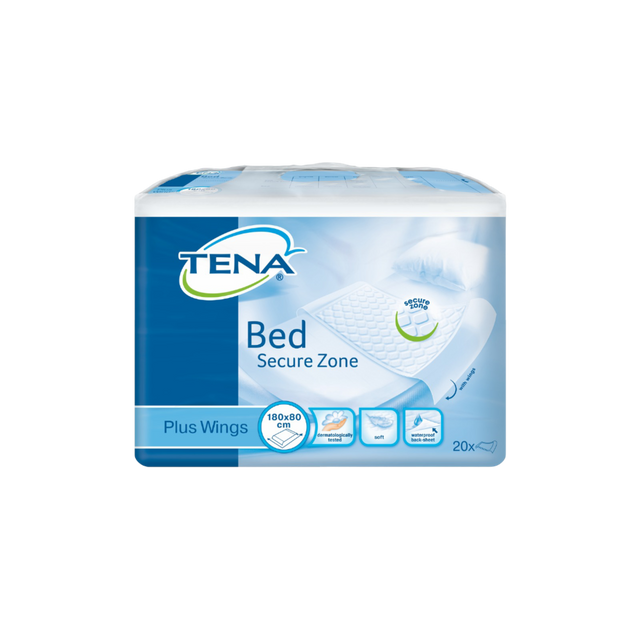 Présentation du produit Alèse Tena Bed Plus Wings 180x80cm avec le packaging