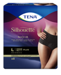 Présentation du produit Tena Silhouette Plus Noir taille haute L avec le packaging
