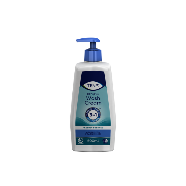 Présentation du produit Tena Wash Cream 500 ml avec le packaging