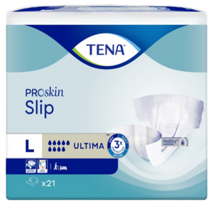 Présentation du produit Tena Slip Ultima L avec le packaging
