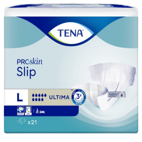 Présentation du produit Tena Slip Ultima L avec le packaging