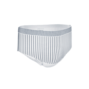 Présentation du produit Tena Men Premium Fit Rayé blanc gris M sans le packaging N°1