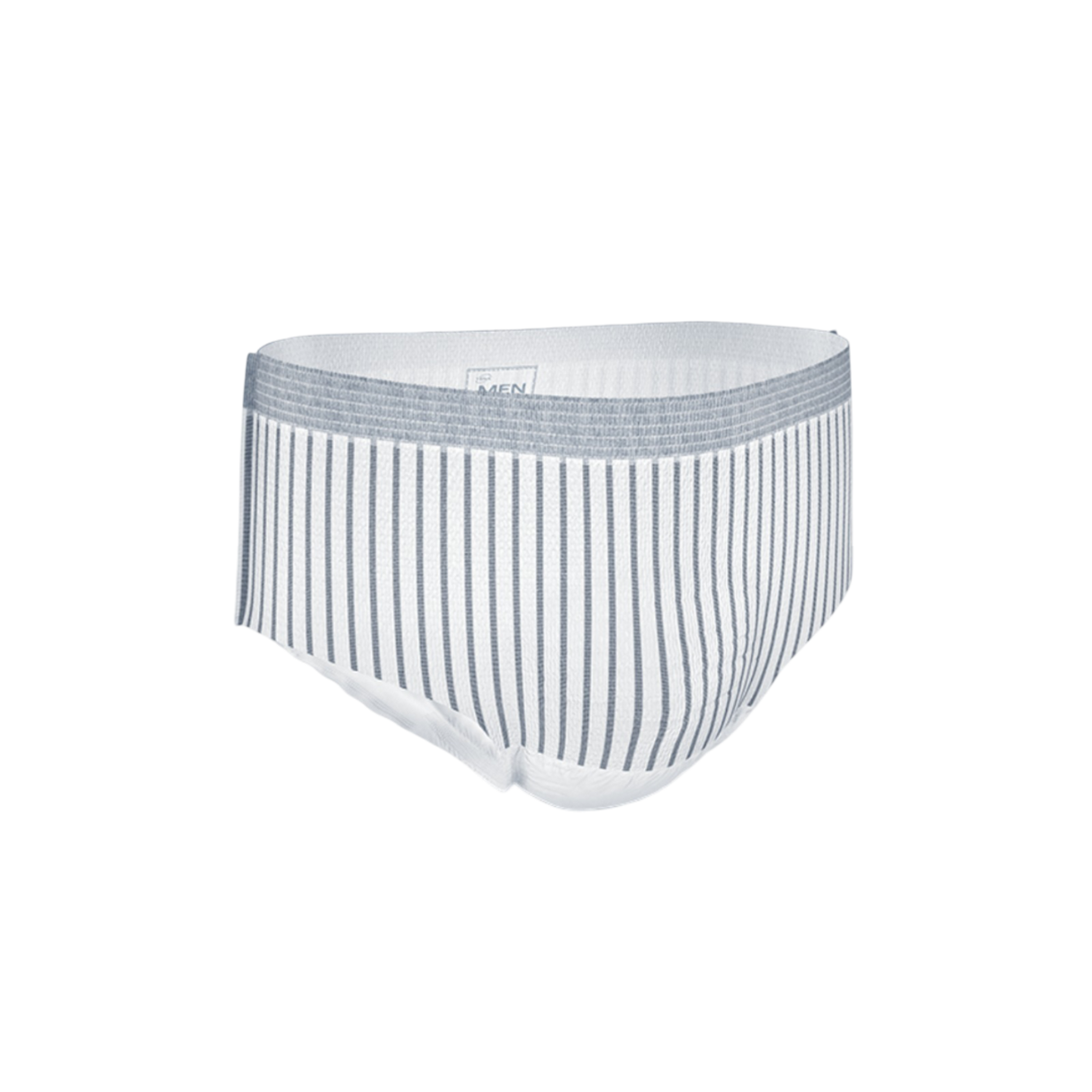 Présentation du produit Tena Men Premium Fit Rayé blanc gris L sans le packaging N°1