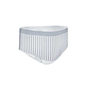 Présentation du produit Tena Men Premium Fit Rayé blanc gris L sans le packaging N°1