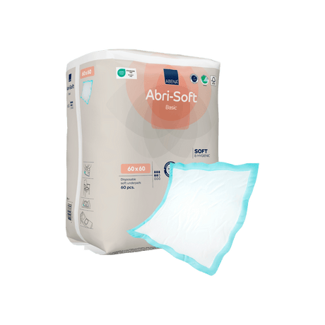 Présentation du produit Alèse jetable Abena Abri-Soft Basic 60 x 60 cm avec le packaging