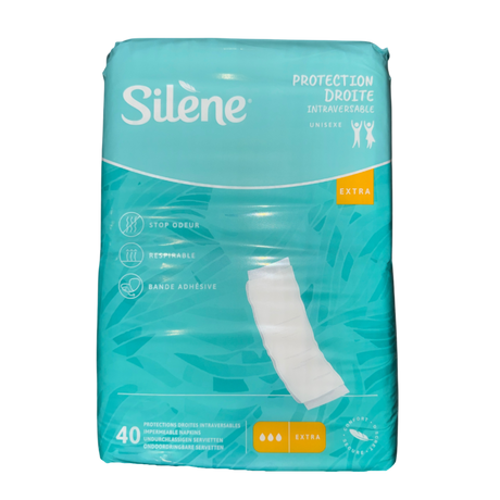 Présentation du produit Silène Protection Droite Intraversable Extra avec bande adhésive avec le packaging