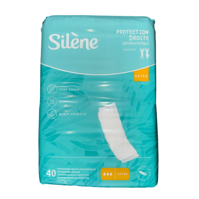 Présentation du produit Silène Protection Droite Intraversable Extra avec bande adhésive avec le packaging