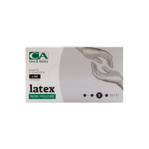 Présentation du produit Gants Latex non poudrés CA Small (taille 6/7) avec le packaging