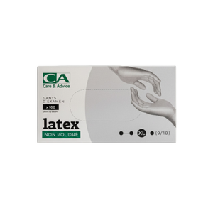Présentation du produit Gants Latex non poudrés CA Extra-Large (taille 9/10) avec le packaging