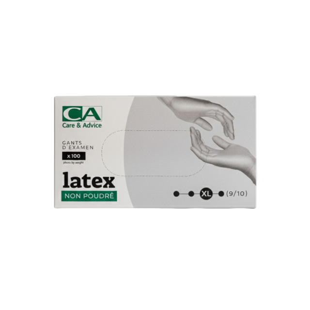 Présentation du produit Gants Latex non poudrés CA Extra-Large (taille 9/10) avec le packaging