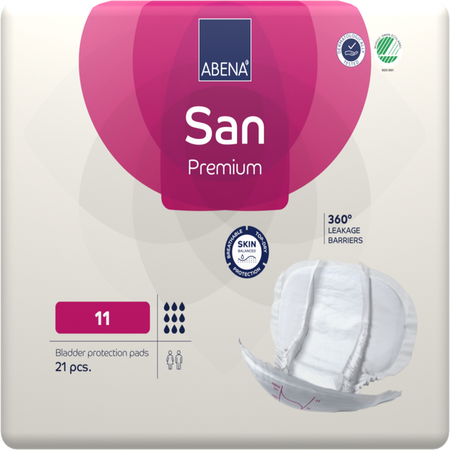 Présentation du produit Abena San 11 Premium avec le packaging