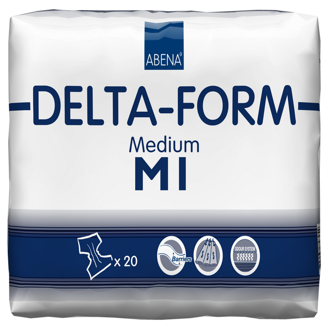 Présentation du produit Abena Slip plastifié Delta-Form M1 avec le packaging