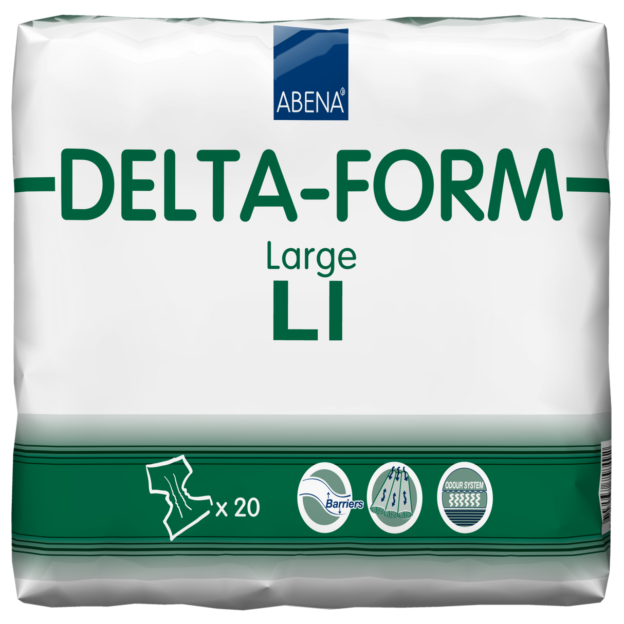 Présentation du produit Abena Slip plastifié Delta-Form L1 avec le packaging