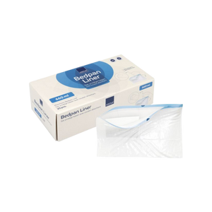 Présentation du produit Sac de recueil Protège-bassin de lit Abena avec le packaging