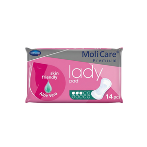 Présentation du produit Molicare Lady pad (3 gouttes) avec le packaging