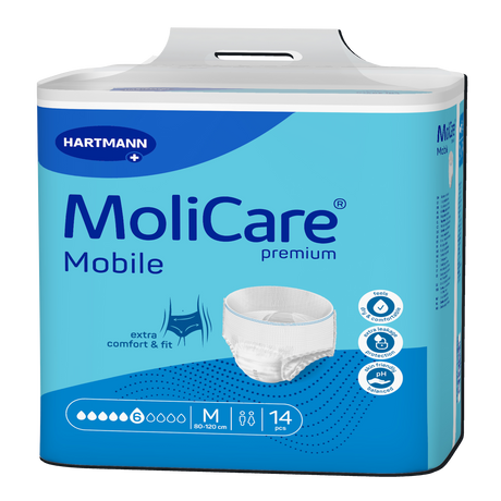 Présentation du produit MoliCare Mobile (6 gouttes) M avec le packaging