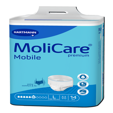 Présentation du produit MoliCare Mobile (6 gouttes) L avec le packaging