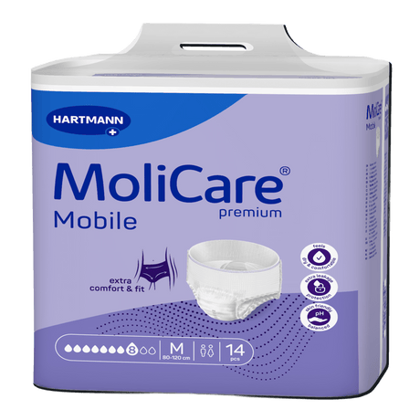 Présentation du produit MoliCare Mobile (8 gouttes) M avec le packaging