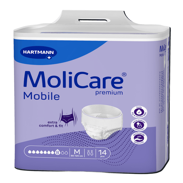 Présentation du produit MoliCare Mobile (8 gouttes) M avec le packaging