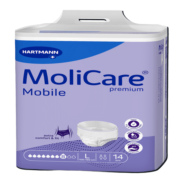Présentation du produit MoliCare Mobile (8 gouttes) L avec le packaging