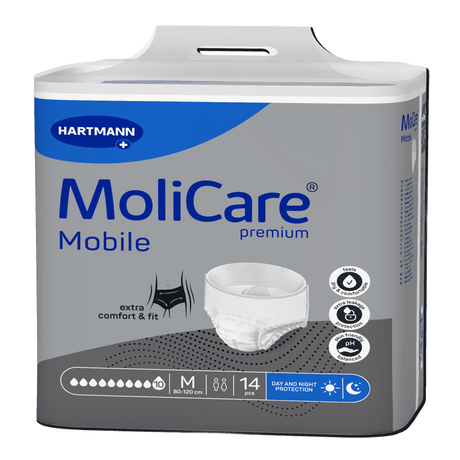 Présentation du produit MoliCare Mobile (10 gouttes) M avec le packaging