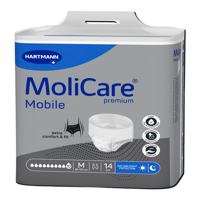 Présentation du produit MoliCare Mobile (10 gouttes) M avec le packaging