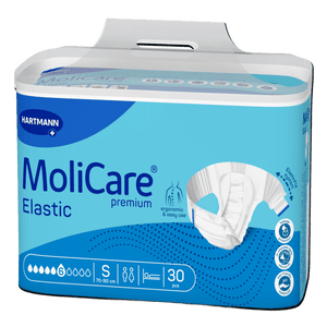 Présentation du produit MoliCare Premium Elastic (6 gouttes) S avec le packaging