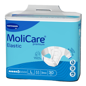 Présentation du produit MoliCare Premium Elastic (6 gouttes) L avec le packaging