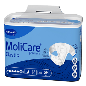 Présentation du produit MoliCare Premium Elastic (9 gouttes) S avec le packaging