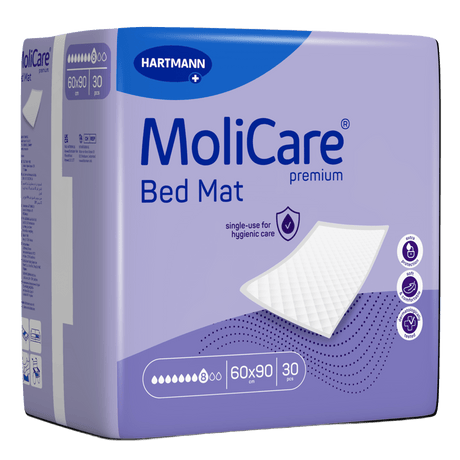 Présentation du produit Molicare Premium Bed Mat (8 gouttes) avec le packaging