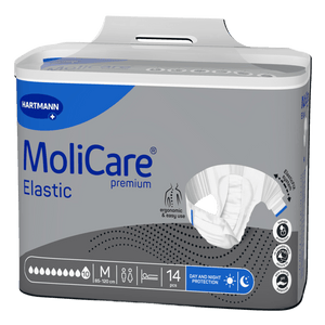 Présentation du produit MoliCare Premium Elastic (10 gouttes) M avec le packaging