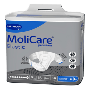 Présentation du produit MoliCare Premium Elastic (10 gouttes) XL avec le packaging